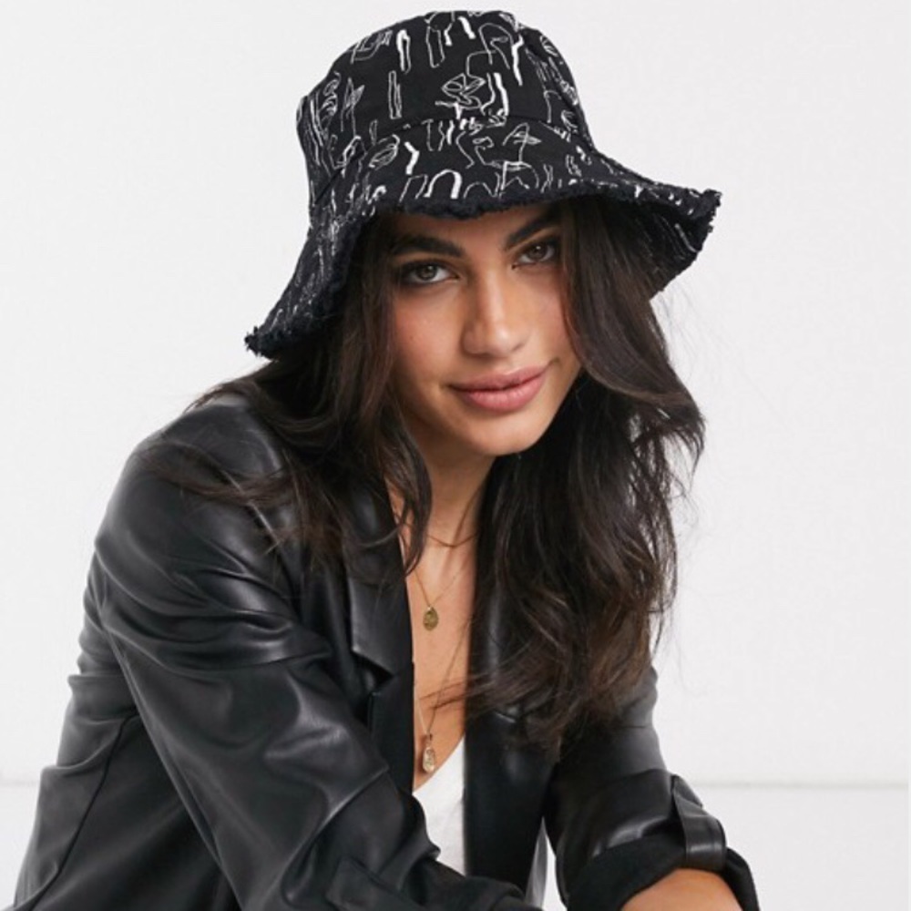 NWOT ASOS bucket hat in face print